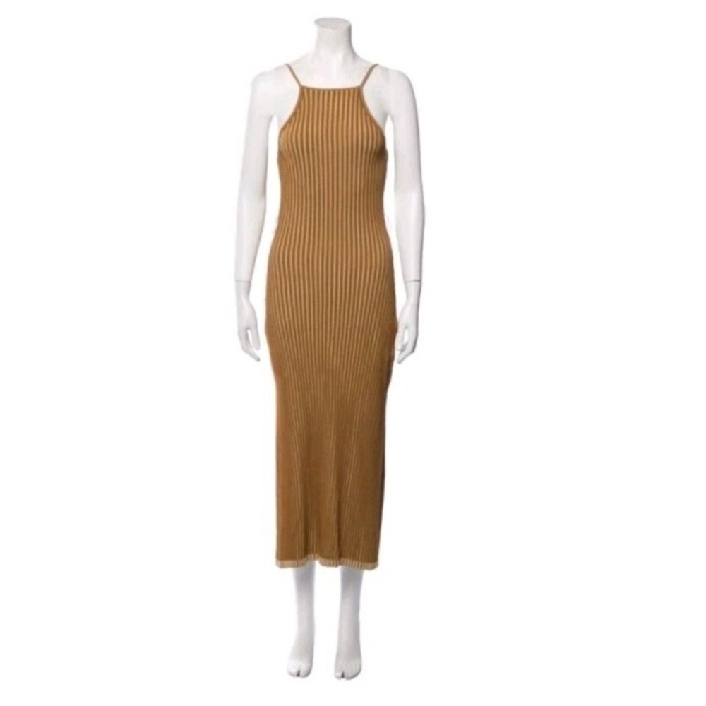 Nicholas Women's XS Lily Square Neck Knit Slit Side Midi Dress